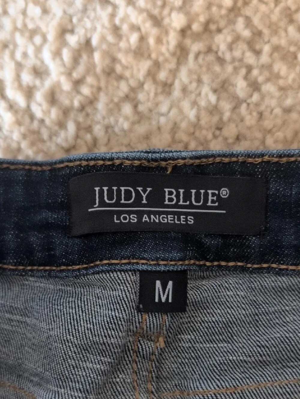 Judy Blue Distressed Dark Blue Denim Women's Shorts Camo Patches
